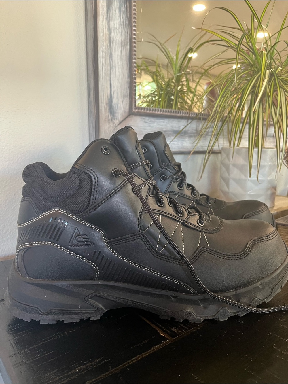 Shoes For Crews Men's Black Lace-Up Safety Boots